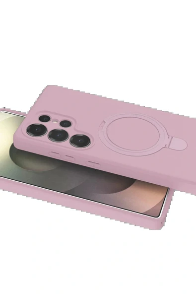 LitaeTrend Samsung Galaxy S24 Ultra Regal Magsafe Standlı Kapak - Açık Pembe - Resim 4