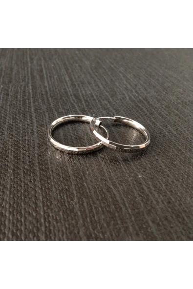 925 Ayar Gümüş Halka Model Kadın ve Genç Küpesi- (2.5cm çap) - Resim 3