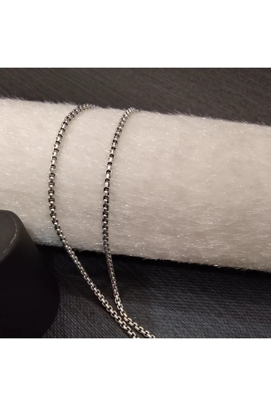 925 Ayar Gümüş Erkek Kolyesi-Uzunluk Seçenekli-Şık Tasarım-65cm/3mm ürün görseli 1