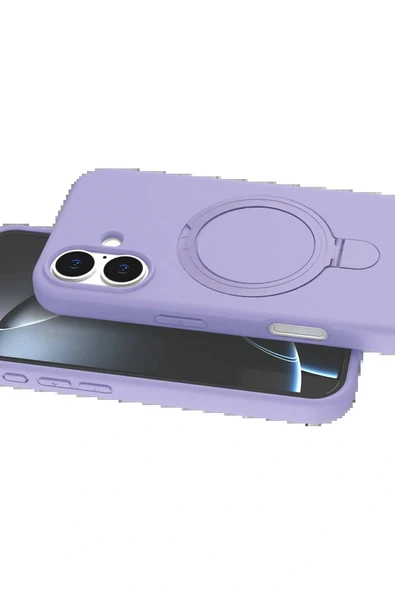 LitaeTrend Apple iPhone 16 Plus Regal Magsafe Standlı Kapak - Lila - Resim 2