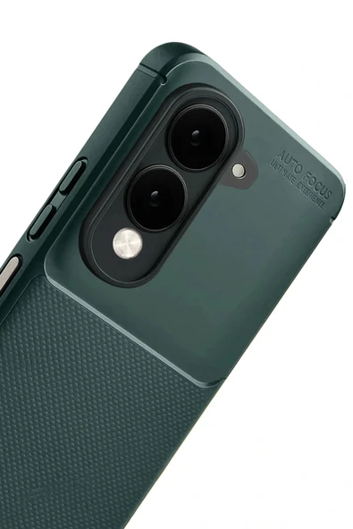 LitaeTrend Vivo Y29S Auto Focus Karbon Kapak - Koyu Yeşil - Resim 4