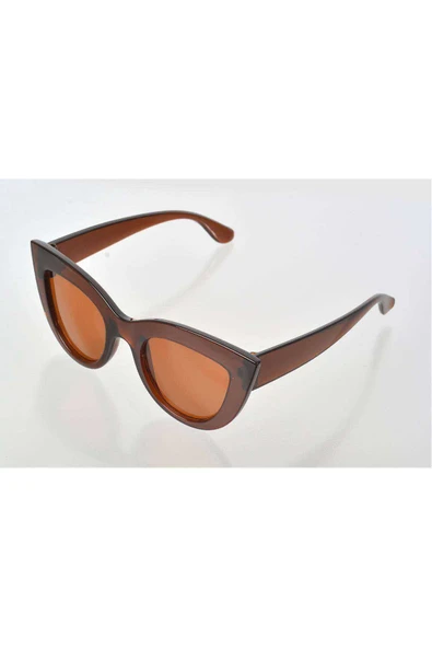 Kahverengi Çerçeve Cat Eye Kadın Güneş Gözlüğü - Moda Gözlük - Resim 2