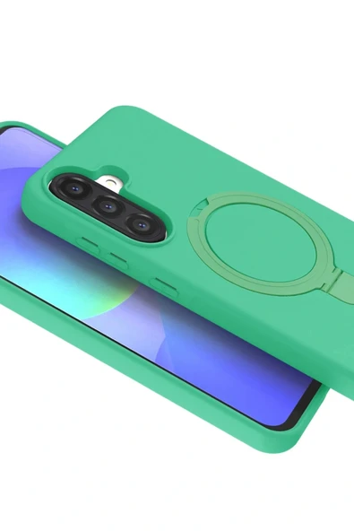 LitaeTrend Samsung Galaxy A56 Regal Magsafe Standlı Kapak - Yeşil - Resim 2