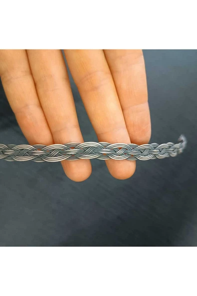 Oksitli Kazaziye Gümüş Erkek Bileklik - Eskitme Model-Model2 - Resim 2