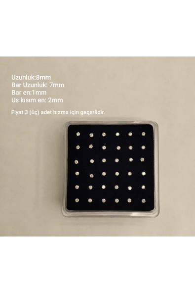 925 Ayar Gümüş Zirkon Taşlı Top Model Gümüş 3 adet Ekonomik Hızma (2mm) ürün görseli 1