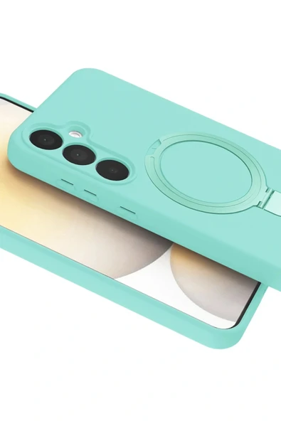 LitaeTrend Samsung Galaxy A55 5G Regal Magsafe Standlı Kapak - Su Yeşili - Resim 5