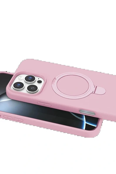 LitaeTrend Apple iPhone 16 Pro Max Regal Magsafe Standlı Kapak - Açık Pembe - Resim 4