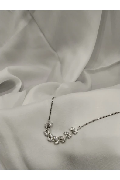 925 Ayar Gümüş Sıralı Yaprak Model Kadın Bileklik-Şık Tasarım - Resim 2