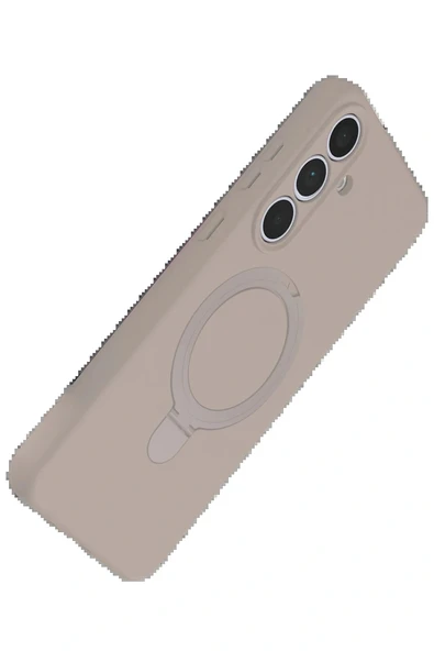 LitaeTrend Samsung Galaxy S24 FE Regal Magsafe Standlı Kapak - Çöl Titanyum - Resim 3