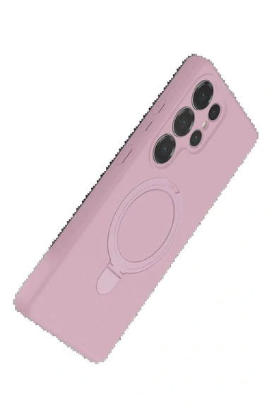 LitaeTrend Samsung Galaxy S24 Ultra Regal Magsafe Standlı Kapak - Açık Pembe - Resim 3