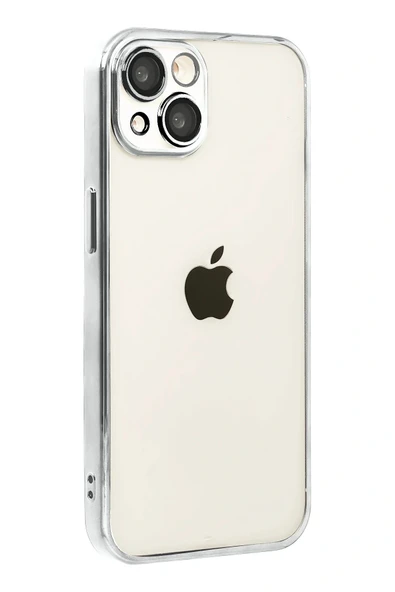 LitaeTrend Apple iPhone 15 Lensli Silikon - Gümüş ürün görseli 1