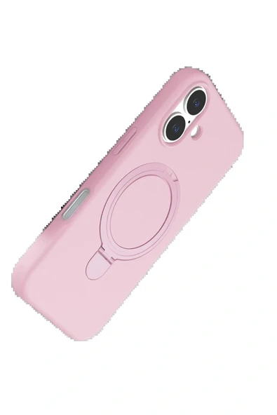 LitaeTrend Apple iPhone 16 Plus Regal Magsafe Standlı Kapak - Açık Pembe - Resim 4