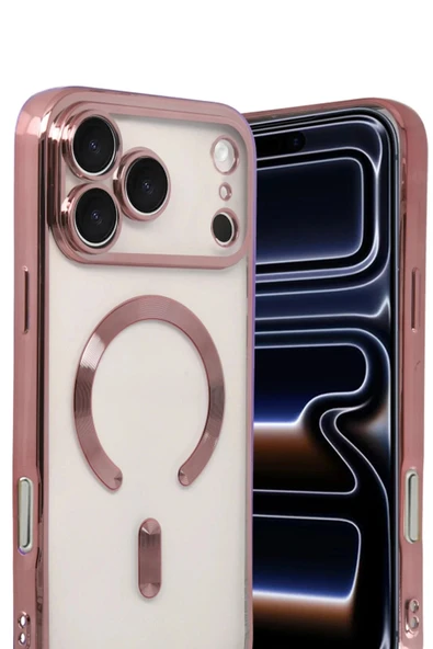 LitaeTrend Apple iPhone 17 Pro Max Kross Magneticsafe Kapak - Rose - Resim 2