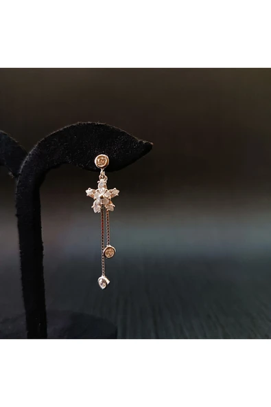 925 Ayar Sallanır Tasarımlı Kadın Gümüş Küpe -Sade ve Şık - Resim 2