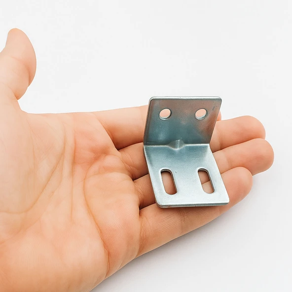 Metal L Demiri 30x25x38 mm (50 Adet) Raf Mobilya Köşe Destek Aparatı Dayanıklı Duvar Sabitleme Seti - Resim 4