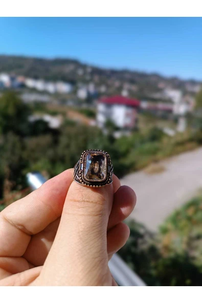 925 Ayar Gümüş Erkek Yüzük – El İşçiliği - Şık Tasarım - Resim 2