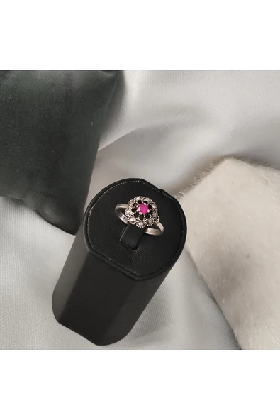 925 Ayar Gümüş Şık Tasarım Otantik Kadın Yüzük – El İşçiliği Model 7 - Resim 2