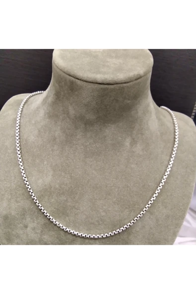 925 Ayar Gümüş Erkek Kolyesi-Uzunluk Seçenekli-Şık Tasarım-65cm/3mm - Resim 3