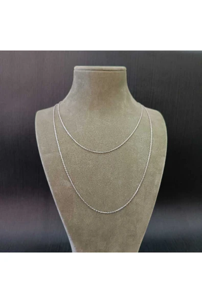 925 Ayar Gümüş Kolye zinciri Model1 - Gümüş Renk -44cm ürün görseli 1