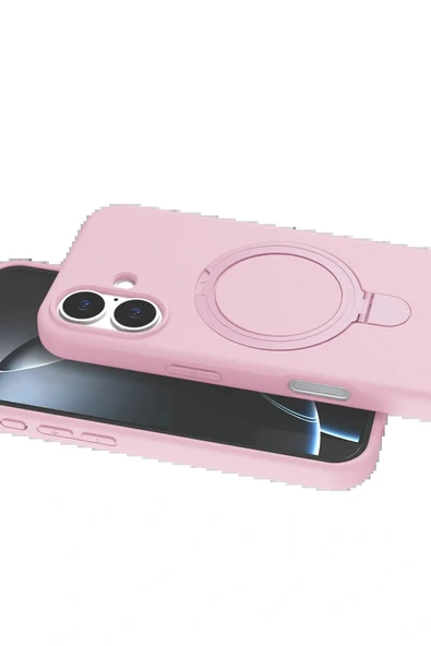 LitaeTrend Apple iPhone 16 Plus Regal Magsafe Standlı Kapak - Açık Pembe - Resim 2