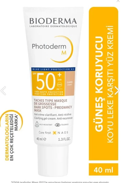 Bioderma Photoderm M Light SPF50+ Koyu Leke ve Mavi Işığa Karşı Yüksek Korumalı Renkli Yüz Güneş Kremi 40 ml ürün görseli