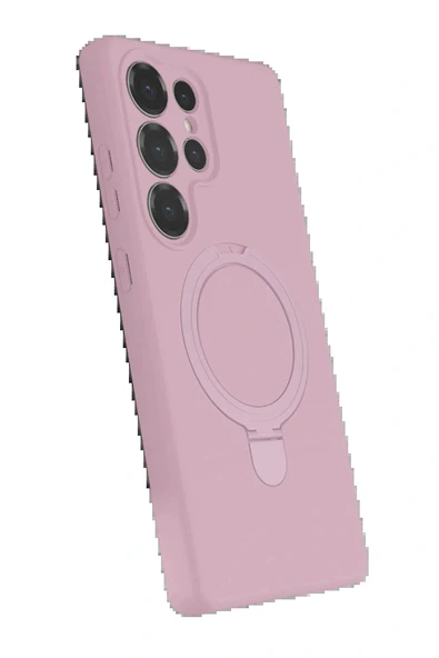 LitaeTrend Samsung Galaxy S24 Ultra Regal Magsafe Standlı Kapak - Açık Pembe - Resim 2