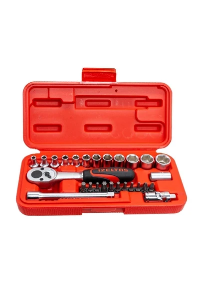 İzeltaş İzeltaş 1/4 Altı Köşe Lokma Anahtar Ve Bits Set 27 Parça ürün görseli