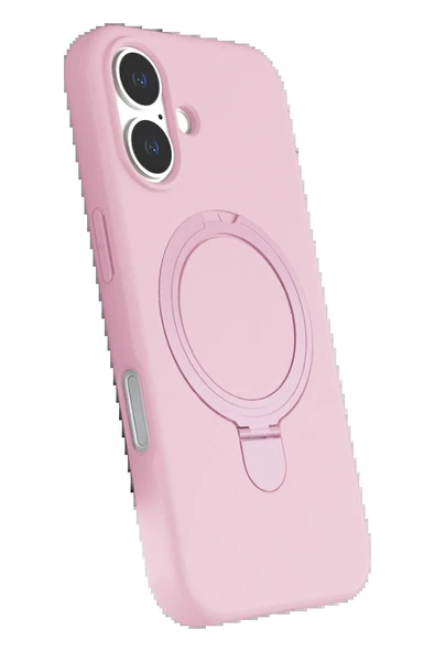 LitaeTrend Apple iPhone 16 Plus Regal Magsafe Standlı Kapak - Açık Pembe - Resim 3