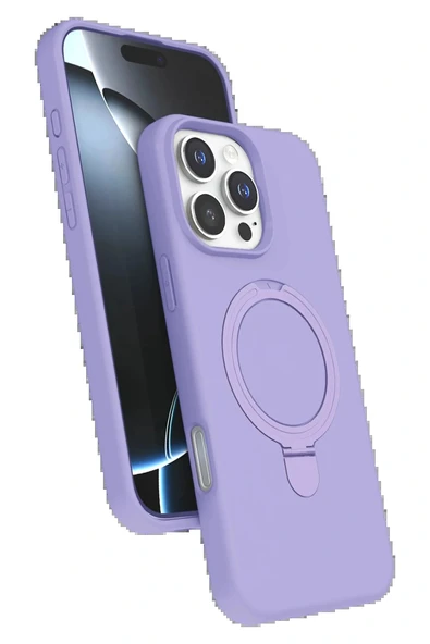 LitaeTrend Apple iPhone 16 Pro Regal Magsafe Standlı Kapak - Lila ürün görseli 1