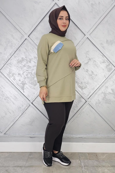 KADIN CEP GÖRÜNÜMLÜ TESETTÜR TUNİK - Resim 6
