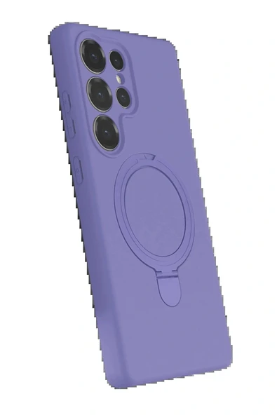 LitaeTrend Samsung Galaxy S23 Ultra Regal Magsafe Standlı Kapak - Lila - Resim 2