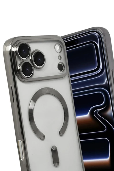 LitaeTrend Apple iPhone 17 Pro Max Kross Magneticsafe Kapak - Titan Gri - Resim 3