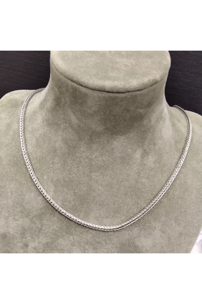 925 Ayar Gümüş Balık Sırtı Model Erkek Kolyesi-Şık Tasarım-65cm/2mm - Resim 2