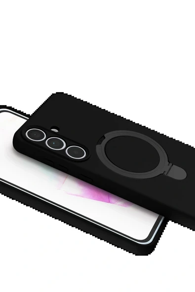 LitaeTrend Samsung Galaxy S24 FE Regal Magsafe Standlı Kapak - Siyah - Resim 4