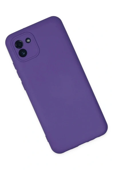 LitaeTrend Samsung Galaxy A03 Kılıf Nano içi Kadife Silikon - Mor - Resim 3