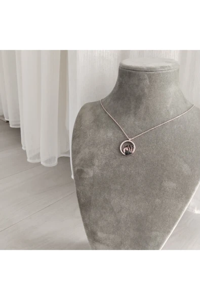 925 Ayar Gümüş Kadın Kolye- Rose Renk - Şık Tasarım ürün görseli 1