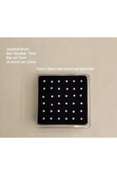 925 Ayar Gümüş Zirkon Taşlı Top Model Gümüş 5 adet Ekonomik Hızma (2mm) ürün görseli 1