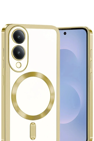 LitaeTrend Samsung Galaxy S25 Edge Kross Magneticsafe Kapak - Gold - Resim 2