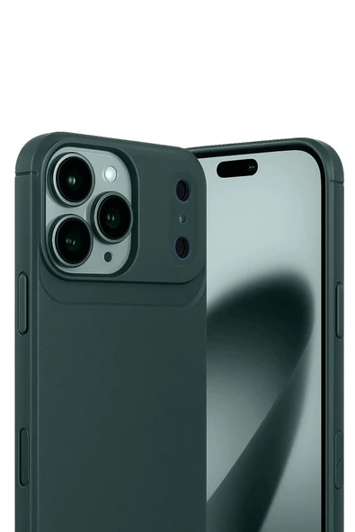 LitaeTrend Apple iPhone 17 Pro Auto Focus Karbon Kapak - Koyu Yeşil ürün görseli 1