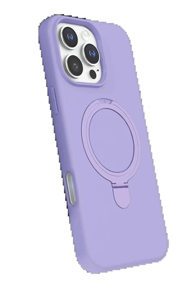 LitaeTrend Apple iPhone 16 Pro Regal Magsafe Standlı Kapak - Lila - Resim 2
