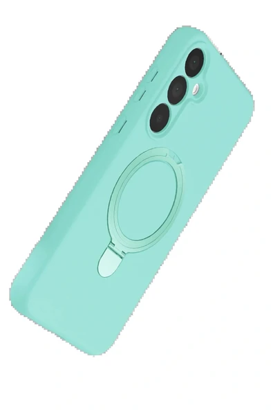 LitaeTrend Samsung Galaxy A55 5G Regal Magsafe Standlı Kapak - Su Yeşili - Resim 4