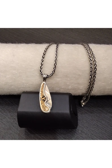 925 Ayar Gümüş Üç Hilal Detaylı Kolye Ucu -Şık Tasarım (Zincirsiz) - Resim 2