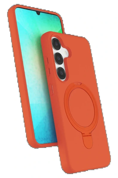 LitaeTrend Samsung Galaxy S25 Regal Magsafe Standlı Kapak - Turuncu ürün görseli 1