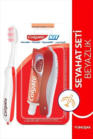 Colgate Seyahat Seti Optic White Anında Beyazlık Beyazlatıcı Diş Macunu 20 ml + Yumuşak Diş Fırçası ürün görseli