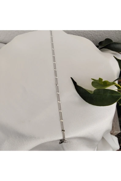 925 Ayar Gümüş Zirkon Taş Detay Kadın Halhal- Şık Tasarım - Resim 3