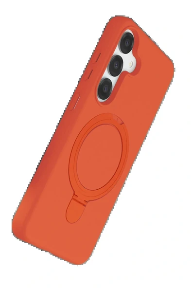 LitaeTrend Samsung Galaxy S25 Regal Magsafe Standlı Kapak - Turuncu - Resim 3