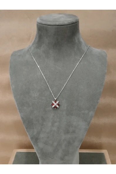 925 ayar gümüş rengarenk papatya model kolye ürün görseli 1
