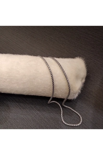 925 Ayar Gümüş Erkek Kolyesi-Şık Tasarım-60cm/3mm - Resim 3