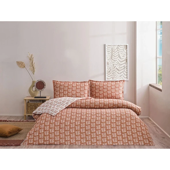 Taç Ranforce Seç-Ser Serisi Tek Kişilik Nevresim Takımı Lorien Turuncu ürün görseli 1