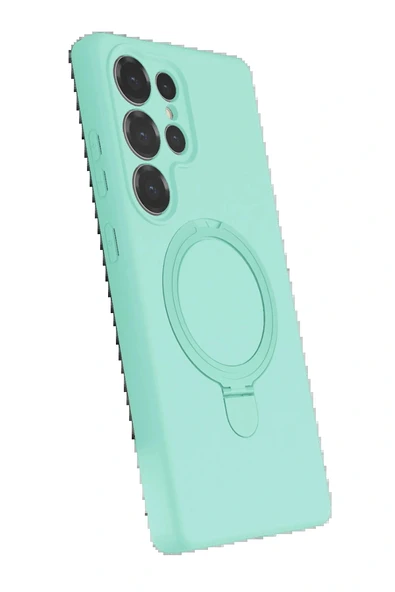 LitaeTrend Samsung Galaxy S24 Ultra Regal Magsafe Standlı Kapak - Su Yeşili - Resim 2